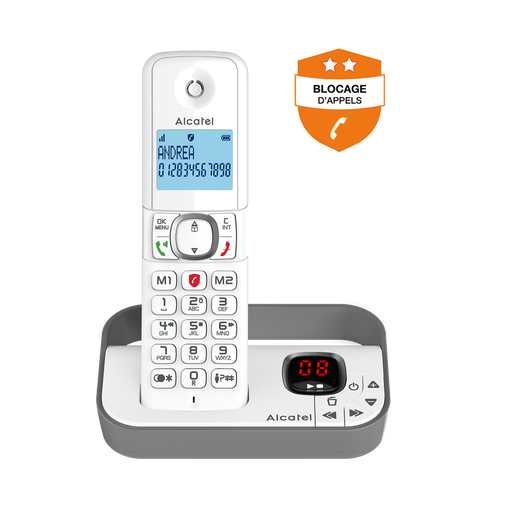 [3700601423792] ALCATEL Cordless Landline Phone with Answering Machine Solo F860 Voice Grey