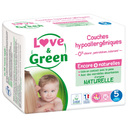 LOVE & GREEN Fraldas hipoalergénicas ecológicas Tamanho 5 (11-25kg) 40 unidades