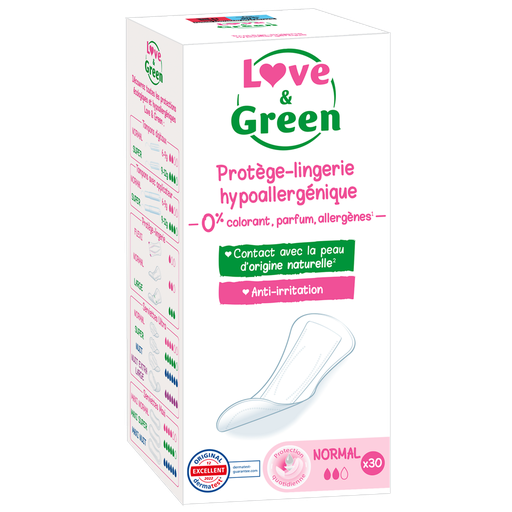 [3700668700737] LOVE & GREEN Hypoallergenic Pantyliners Normal 30 count