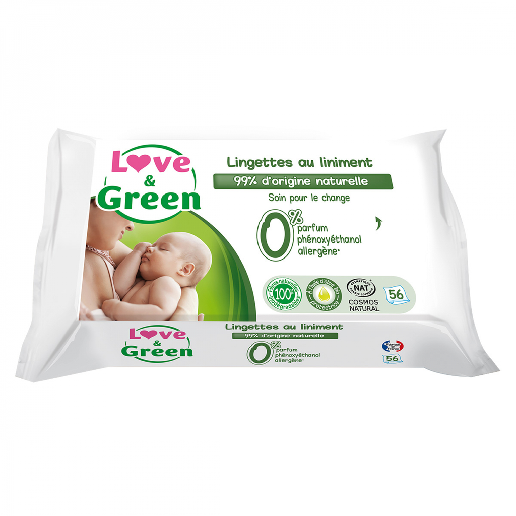 LOVE & GREEN Baby Wipes Liniment 56 pieces