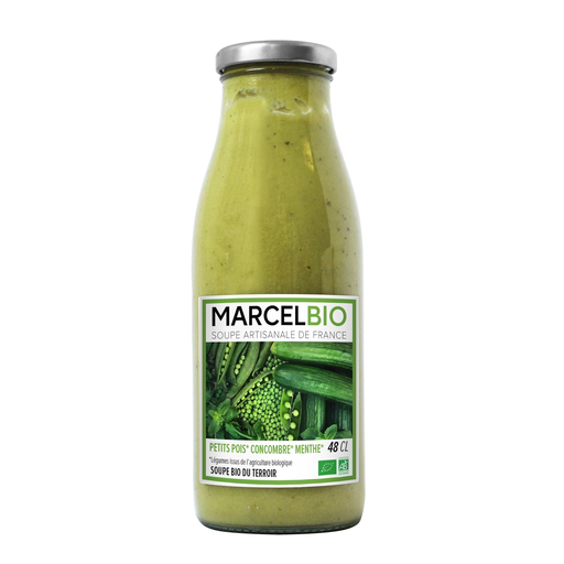 [3700749302119] MARCEL BIO Soupe de légumes petits pois concombre menthe 48cl