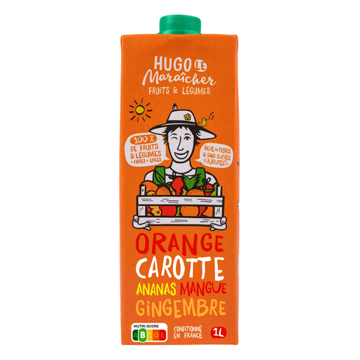 [3700749304045] HUGO LE MARAICHER Orange Carrot Pineapple Mango Drink 1 L