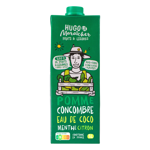 [3700749304052] HUGO LE MARAICHER Apple Cucumber Avocado Drink No Added Sugar 1 L