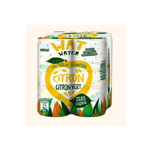 [3700749305103] WAT WATER Lime 4 cans of 330 ml
