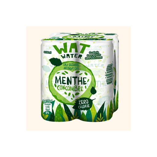 [3700749305110] WAT WATER Mint Cucumber 4 cans of 330 ml