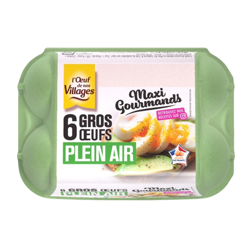 [3700864007067] OEUFS DE NOS VILLAGES Œufs Plein Air Maxi Gourmand 6 pcs