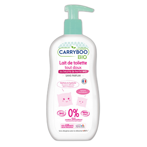 [3760001762518] CARRYBOO Lait de toilette tout doux au beurre de karité bio 500 ml