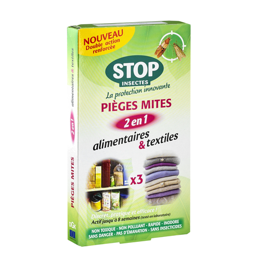 [3760003992463] STOP INSECTES Food & Textile Moth Traps 3 traps