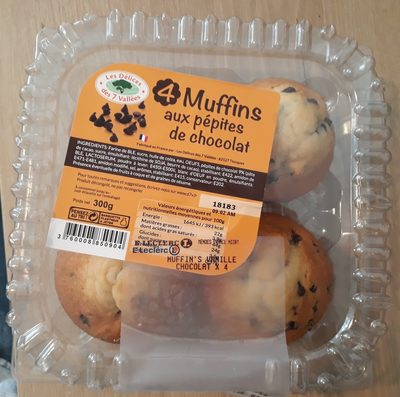 [3760008850904] LES DÉLICES DES 7 VALLÉES Muffins Baunilha Pepitas de Chocolate 300 g