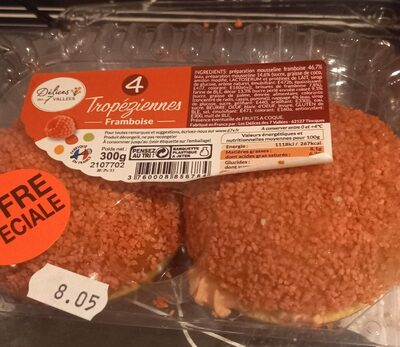 [3760008856784] LES DÉLICES DES 7 VALLÉES Tropézienne Frambuesa 4 x 75 g