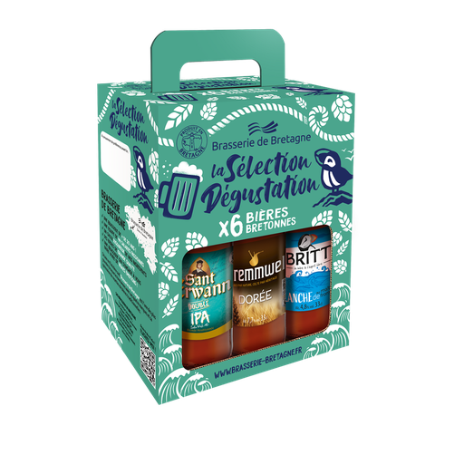 [3760010130179] BRITT Coffret Bière Blonde, IPA et Blé Noir 6 x 33 cl