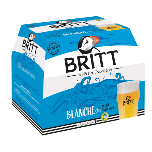 [3760010130797] BRITT Cerveza Blanca de Malta de Trigo 4,8% 12 x 25 cl