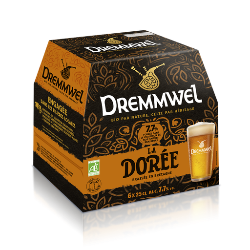 [3760010132227] DREMMWEL Cerveja dourada bio 7,7% 6 x 25 cl
