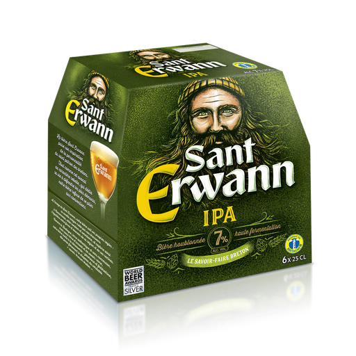 [3760010132326] S.ERWANN Cerveza SANT India Pale Ale 7° 6 x 25 cl