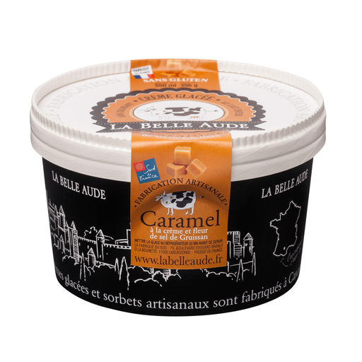 [3760015740014] LA BELLE AUDE Caramel and Gruissan sea salt ice cream 356 g