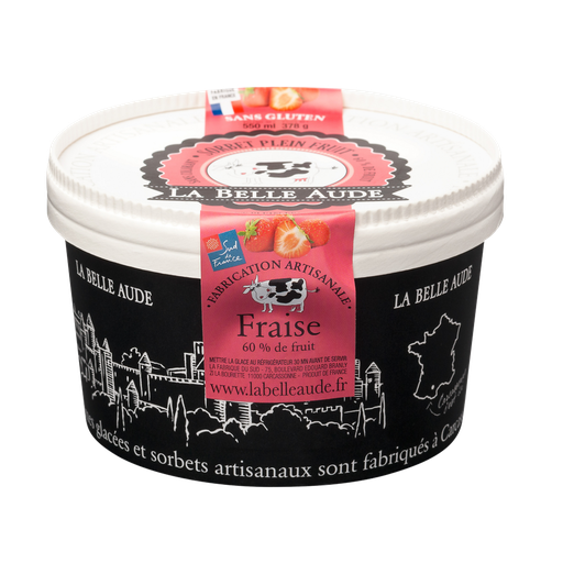 [3760015740076] LA BELLE AUDE Sorbete de fresa 378 g