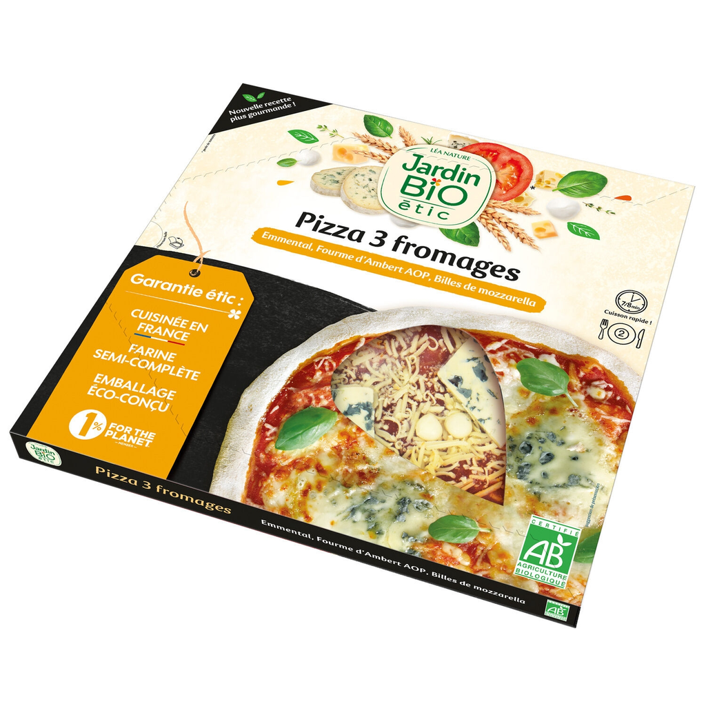 JARDIN BIO'LOGIQUE Pizza bio 3 queijos 400 g