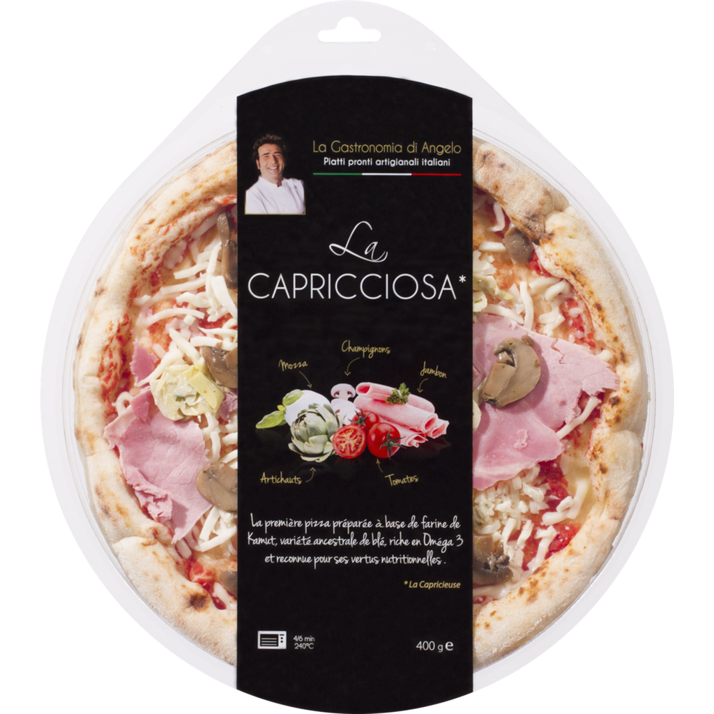 TREO Capricciosa Pizza with cooked ham mushrooms and artichokes 400 g