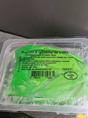 TREO Burrata com trufa 250 g