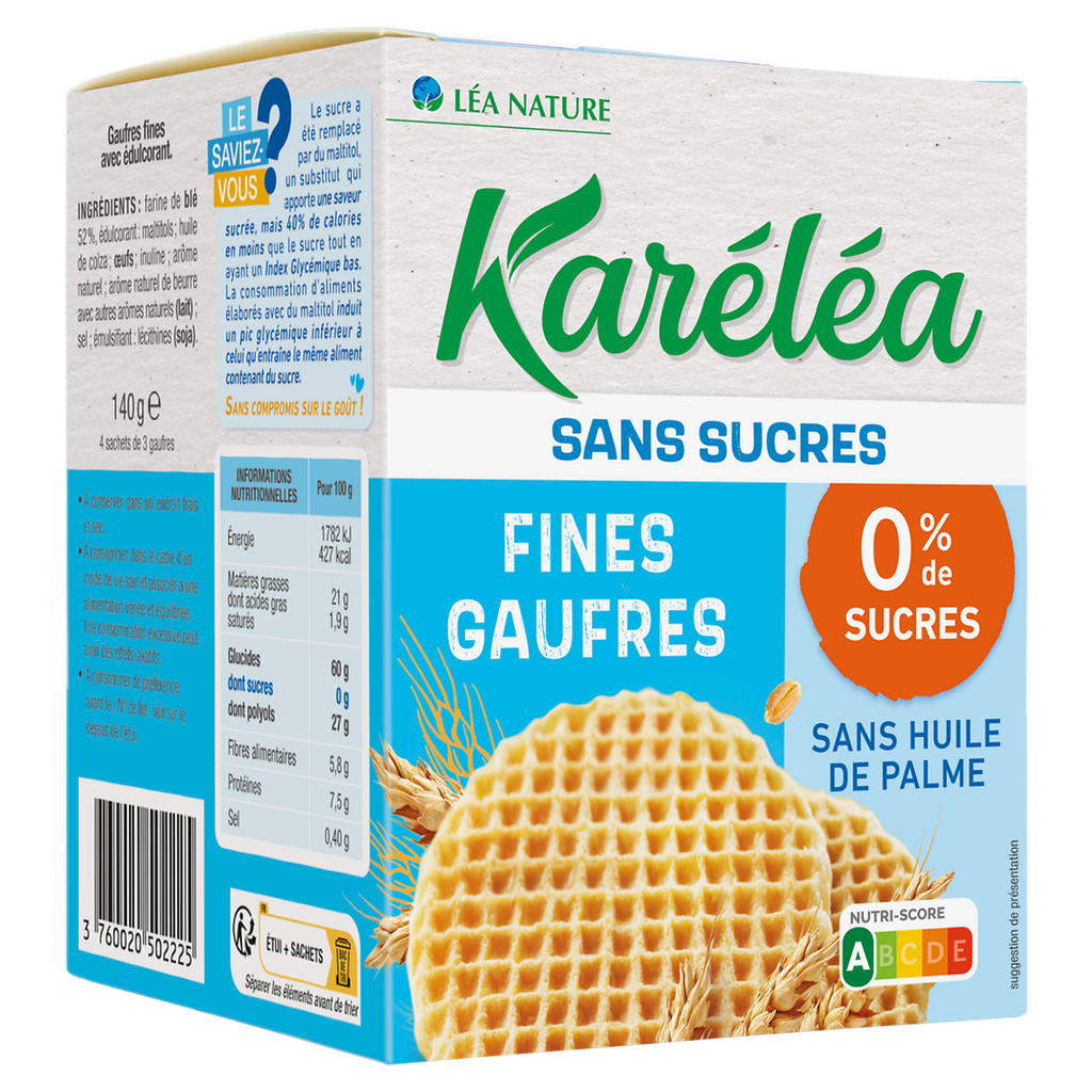 KARELEA Fines gaufres sans sucres 140 g