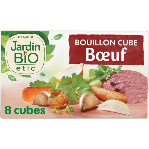 [3760020505905] JARDIN BIO ETIC Bouillon cube de bœuf sans huile de palme 80g