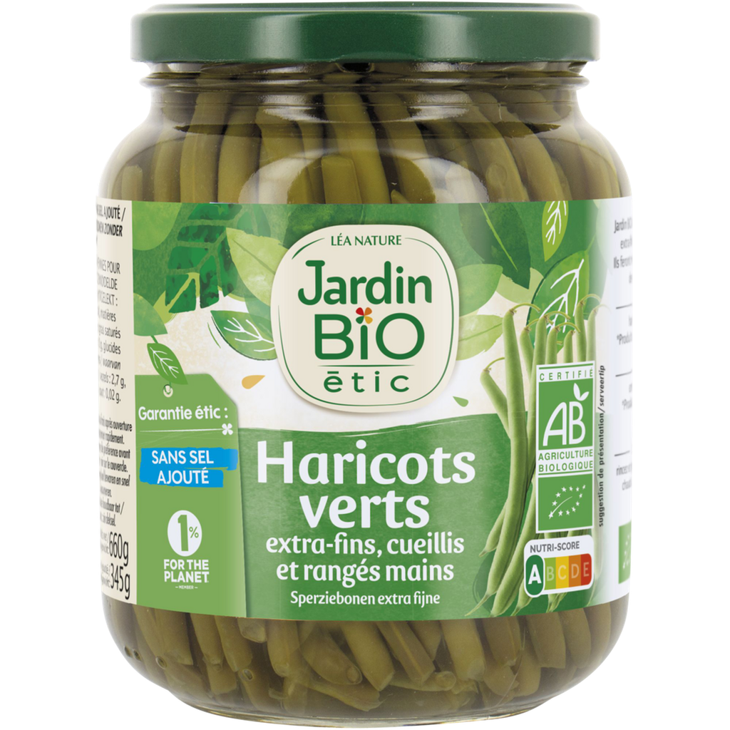 JARDIN BIO ETIC Feijão verde extrafino arrumado à mão sem sal adicionado 345g