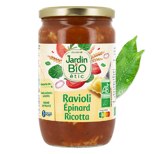 [3760020507800] JARDIN BIO ETIC Organic spinach and ricotta ravioli 675 g