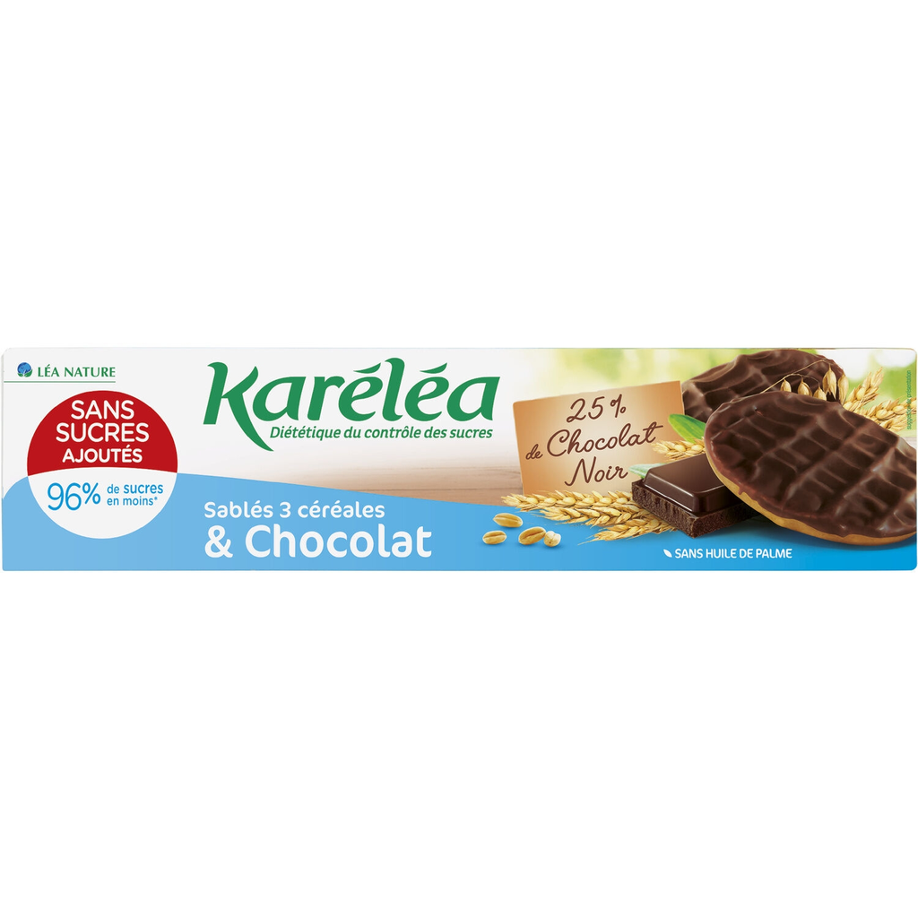 KARELEA Dark chocolate cereal shortbread biscuits 128 g