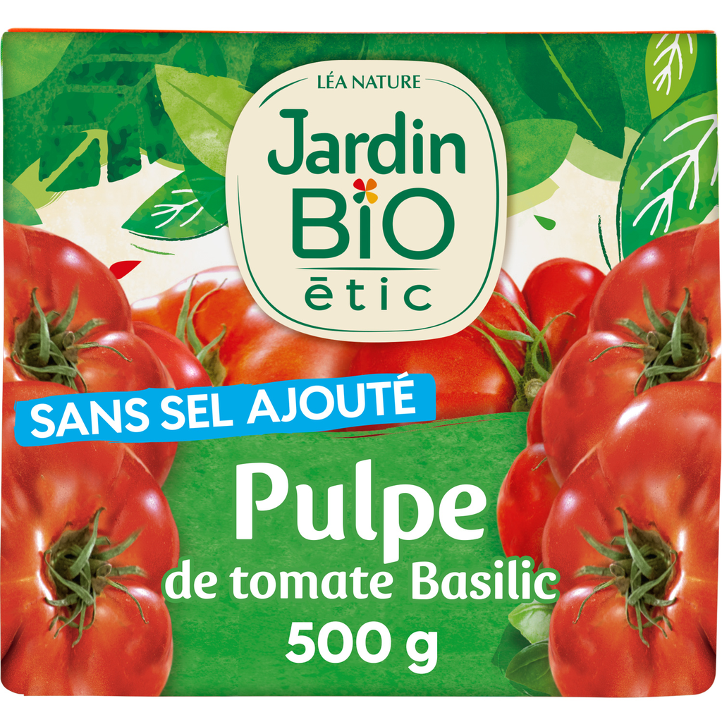 JARDIN BIO ETIC Polpa de tomate com manjericão sem sal adicionado 500 g