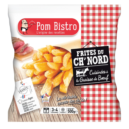 [3760032002706] POM BISTRO Patatas fritas del norte con grasa de vacuno al horno 500 g