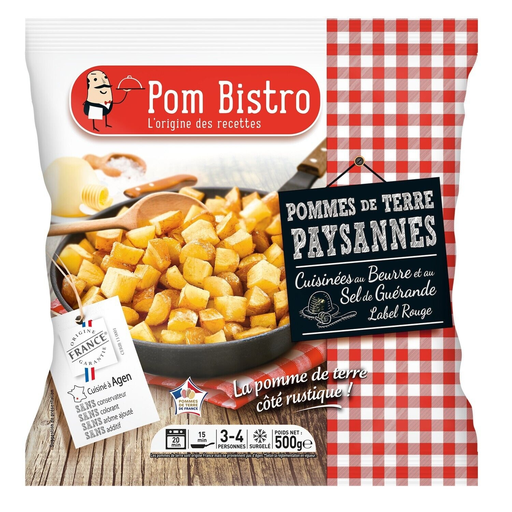 [3760032002966] POM BISTRO Pommes de terre Paysannes beurre et sel de Guérande 500 g