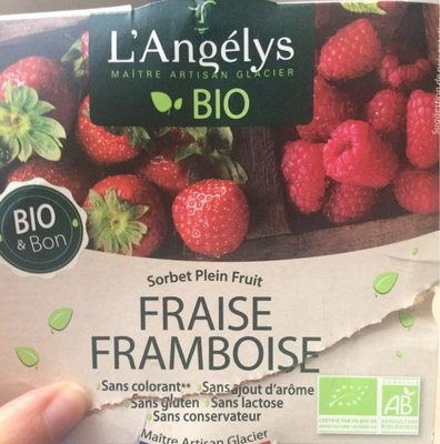 [3760039980908] L'ANGÉLYS Sorbet Bio Fraise Framboise 333 g