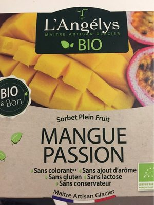 [3760039980915] L'ANGÉLYS Organic Mango Passion Fruit Sorbet 333 g