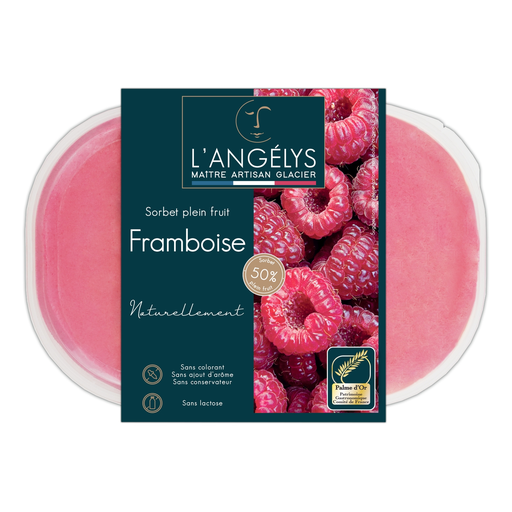 [3760039981028] L'ANGELYS Raspberry Fruit Sorbet 500 g