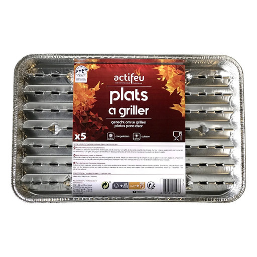 [3760061210936] ACTIFEU Plats à Griller Aluminium X5