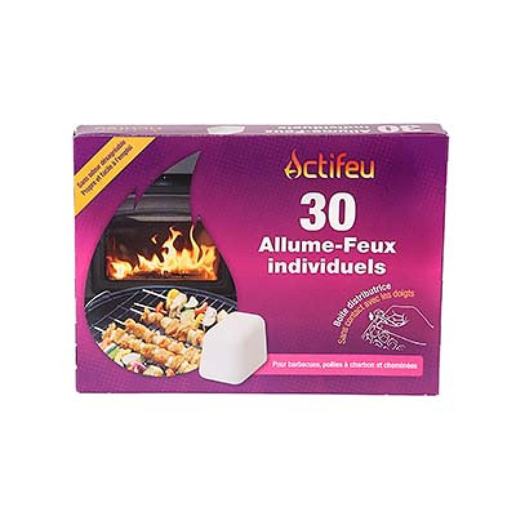Actifeu 30 Cubes Allume Feu Sans Odeur