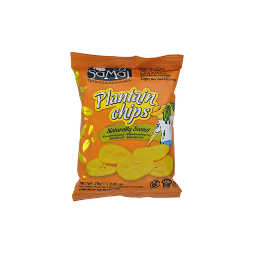 [0832697000595] SAMAI Naturally Sweetened Plantain Chips 75 g