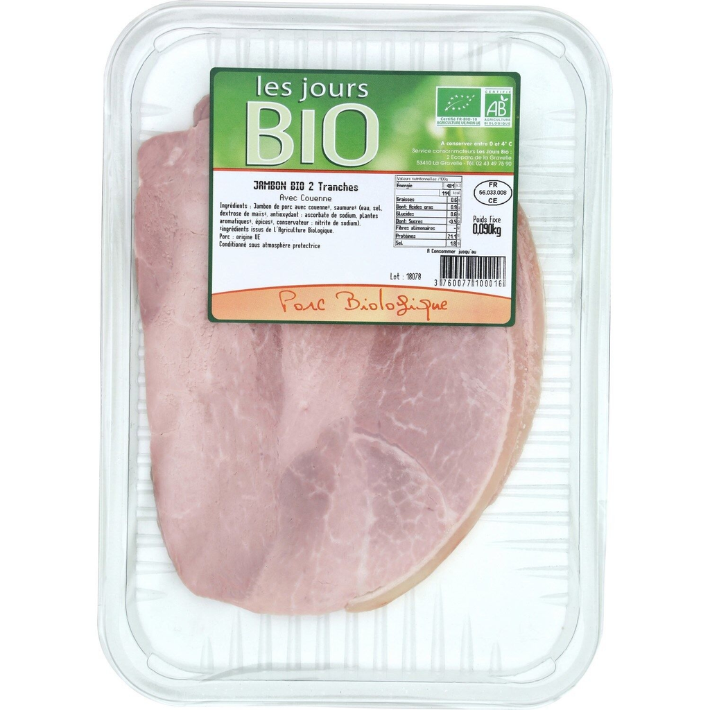CAPG Organic Cooked Ham with Rind 90 g