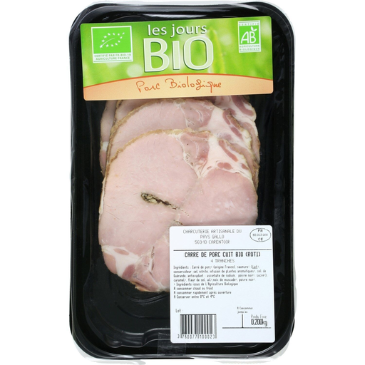 [3760077100023] CAPG Carrés de rôti de porc BIO charcuterie artisanale du pays gallo 200 g