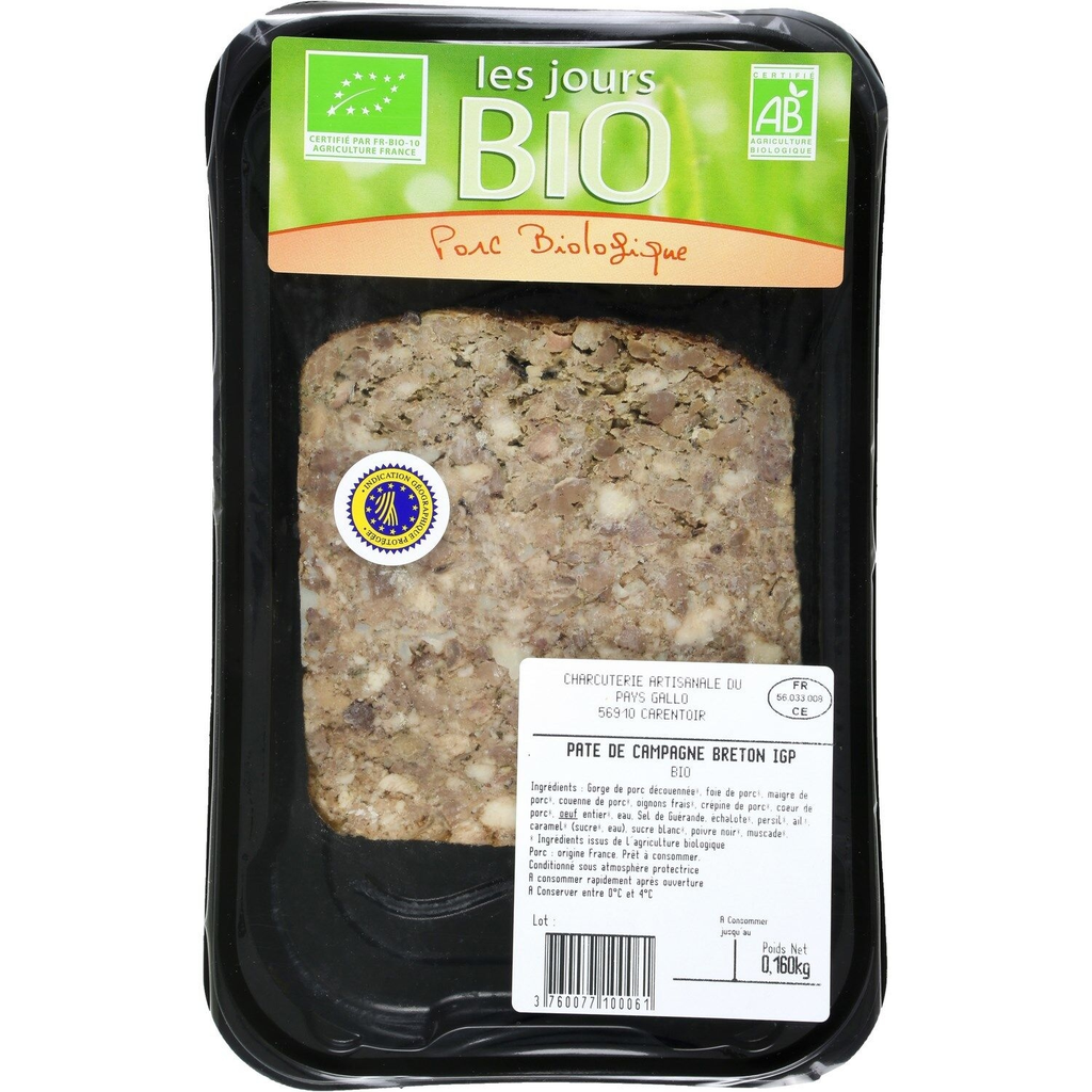 CAPG Paté bio de campo bretão IGP 160 g