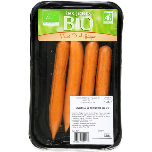 [3760077100092] CAPG Salchichas bio de Frankfurt 200 g