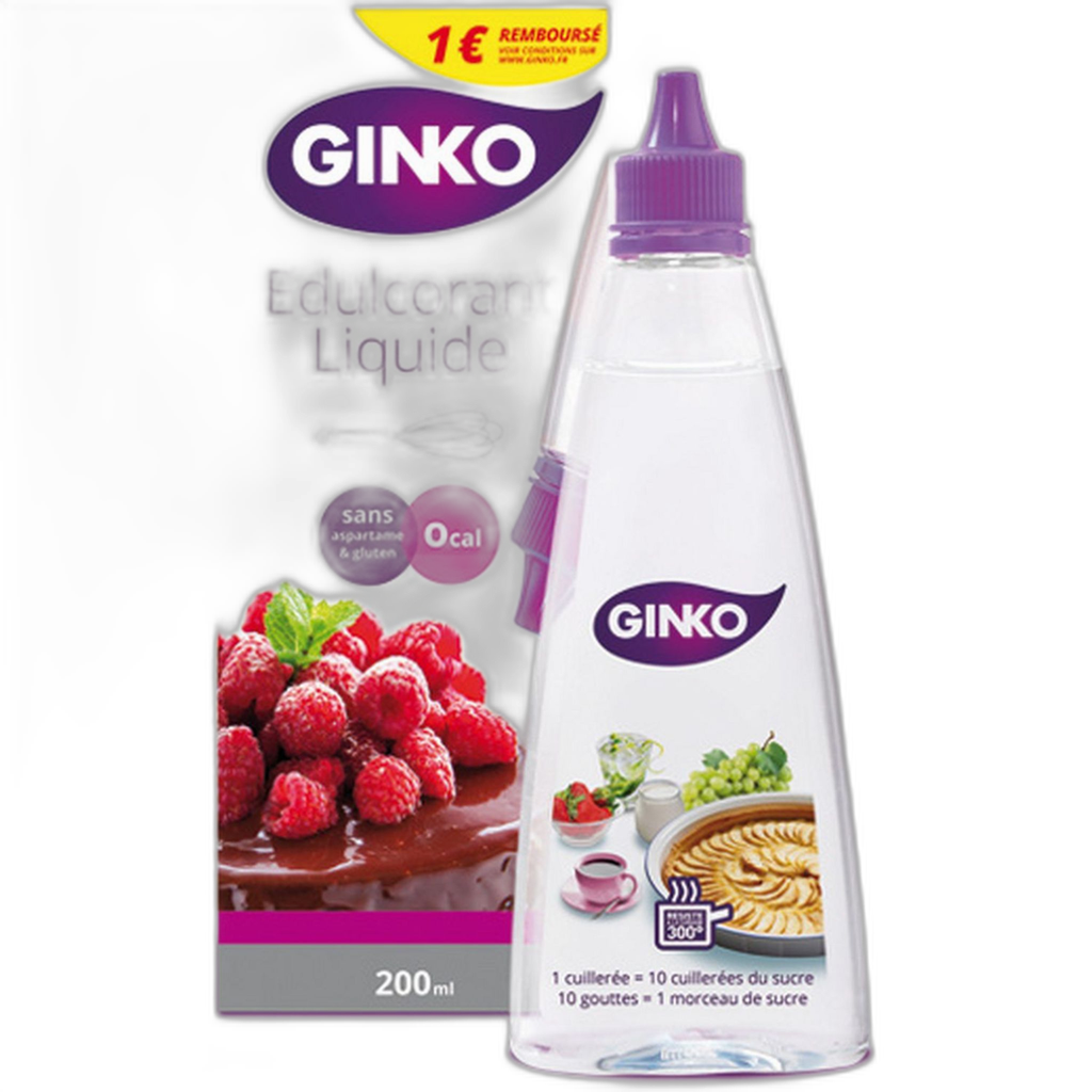 GINKO Adoçante líquido sem aspartamo nem glúten 20 cl