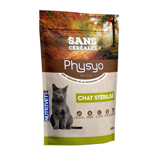 [3760080533436] PHYSYO Croquetas para Gato Esterilizado con Pollo, Pato, Pavo y Verduras Sin Cereales 1,5 kg