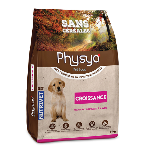 [3760080533481] PHYSYO PET FOOD Croquettes chiots Croissance sans céréales 6 kg