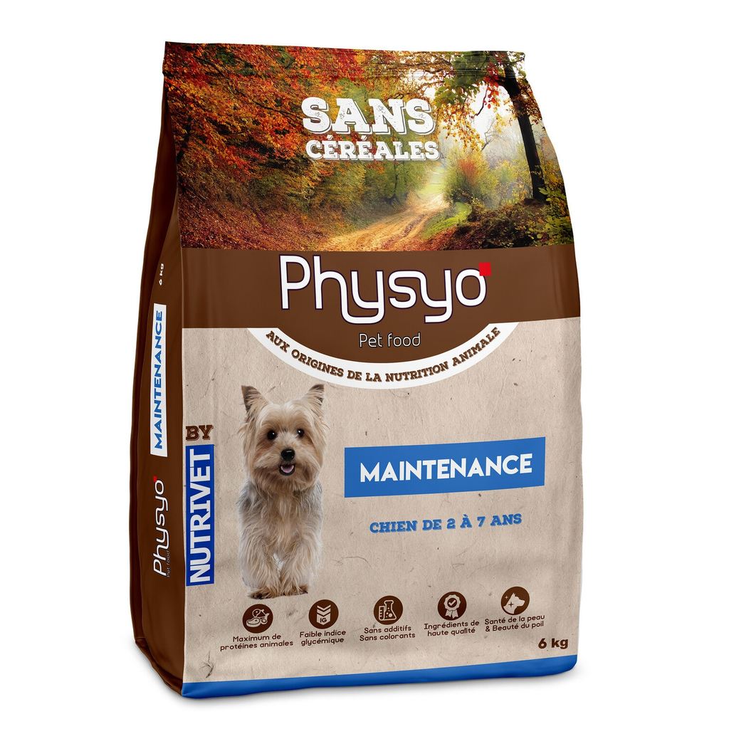 PHYSIO PET FOOD Croquettes Pour Chien Adulte Sans Céréales Poulet Thon Fruit Légume 6 kg