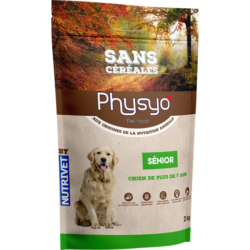 [3760080533535] PHYSYO Croquettes Pour Chien Sénior Sans Céréales Poulet Thon Légumes 2 kg