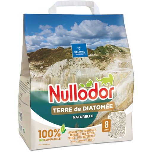 [3760083696961] NULLODOR Litière Minérale Terre de Diatomée 8 L