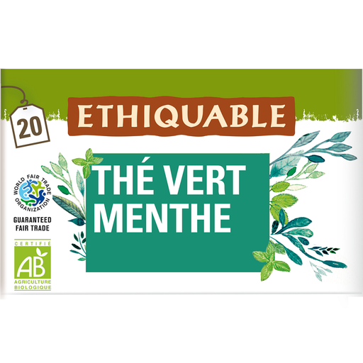 [3760091722157] ETHIQUABLE Thé vert menthe Vietnam BIO 20 sachets 36 g
