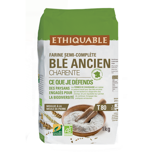 [3760091722287] PAYSANS D'ICI Ancient wheat flour Touselle Gers Organic 1 kg