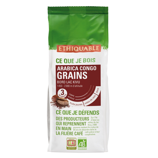 [3760091724731] ETHIQUABLE Café grains Congo BIO 250 g